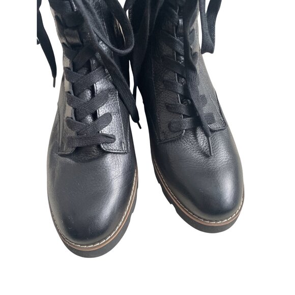 Vionic Women's 6.5 Lani Black Leather Lace Up Moto Combat Boots EUC Orthotic - Picture 4 of 12